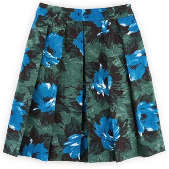 Boden Dresses & Skirts - Boden Sophia Pleated Skirt Blue and Green Floral